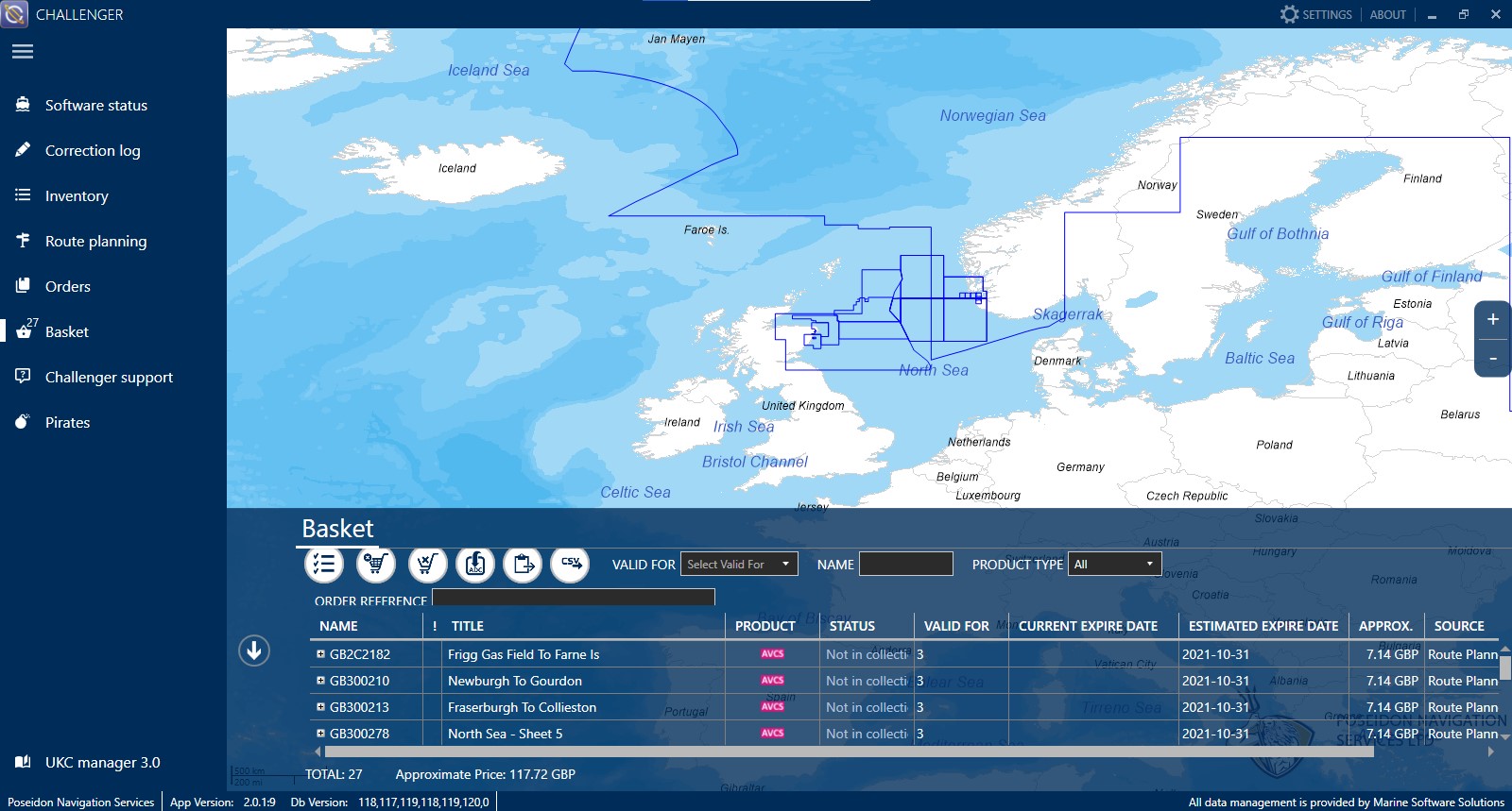 Challenger basket with route B2b Direct Ordering