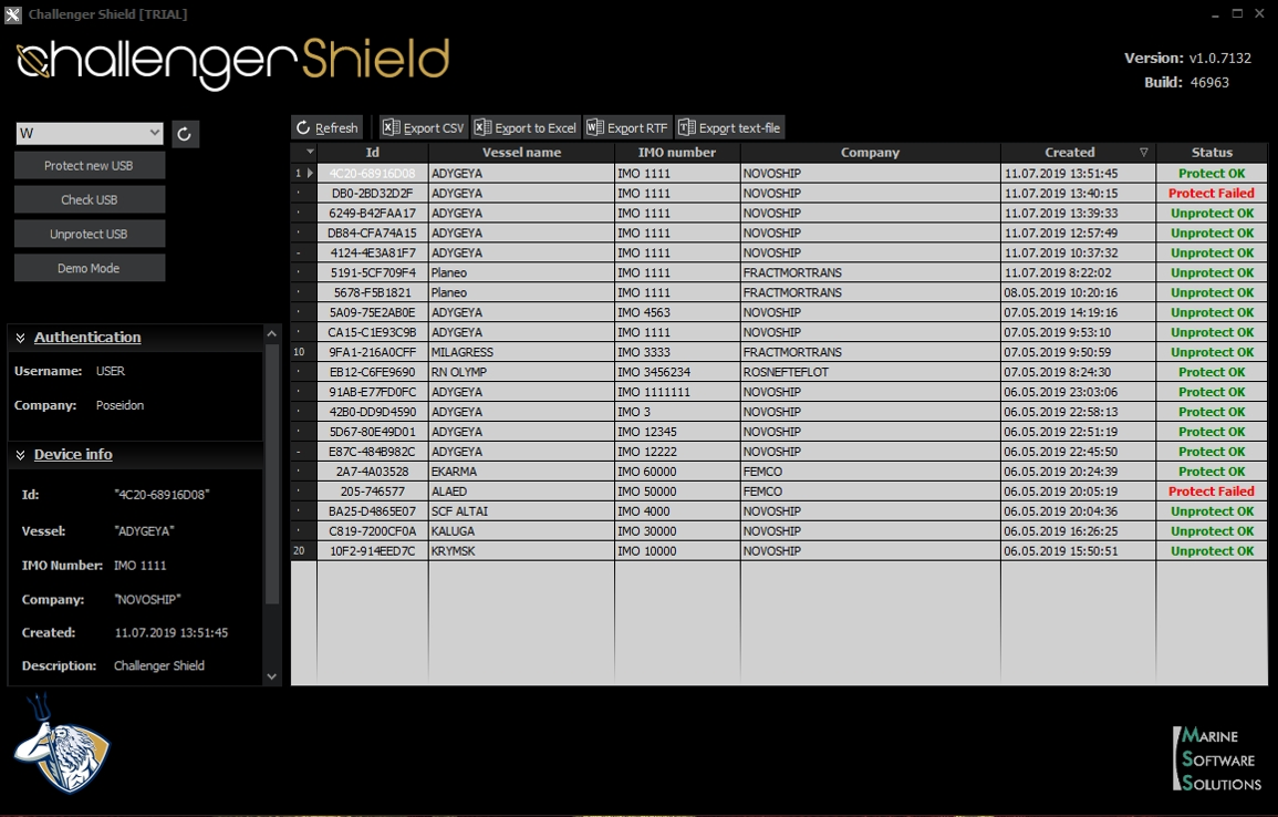 ChallengerShield Poseidon Navigation’s solution to cyber security on the bridge - ChallengerShield provides a secure method for transferring files between e-mail and internet enabled PCs and the ECDIS, or other important equipment on the bridge, by locking down the ChallengerShield USB stick with a with low level file system, leaving no empty storage space meaning harmful files cannot be intentionally or unintentionally transferred. Only a protected USB can then be used on the bridge, which provides the user with options for common operations such as copying ENC permits or updates. Files also cannot be added to the USB stick outside of the ChallengerShield software environment, to maintain its security.
